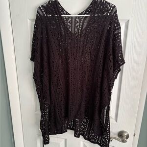 Black Crochet Bathing Suit Coverup